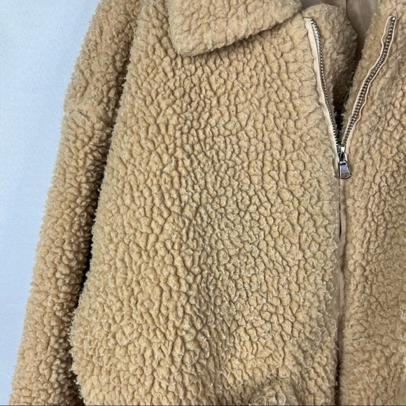 I.AM.GIA Pixie Full Zip Teddy Sherpa Caramel Brown Oversized Jacket S - Picture 6 of 7